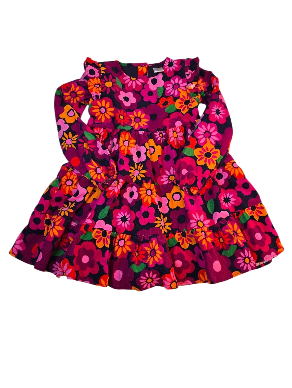 Gymboree Floral Ruffle Long Sleeve Dress - Berry Cute